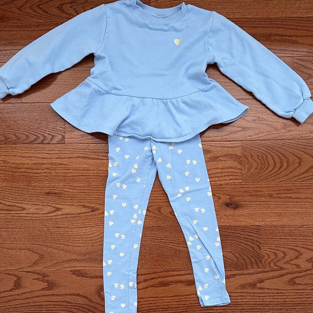 H&M Light Blue Top with Heart Detail